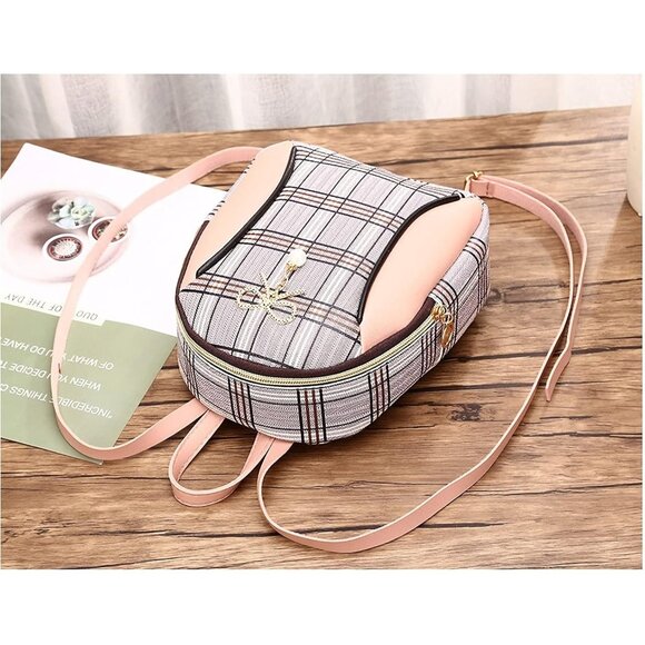 New Women Small Backpack Purse, Lightweight Crossbody Wallet Bag - Pink 3 - Picture 2 of 8